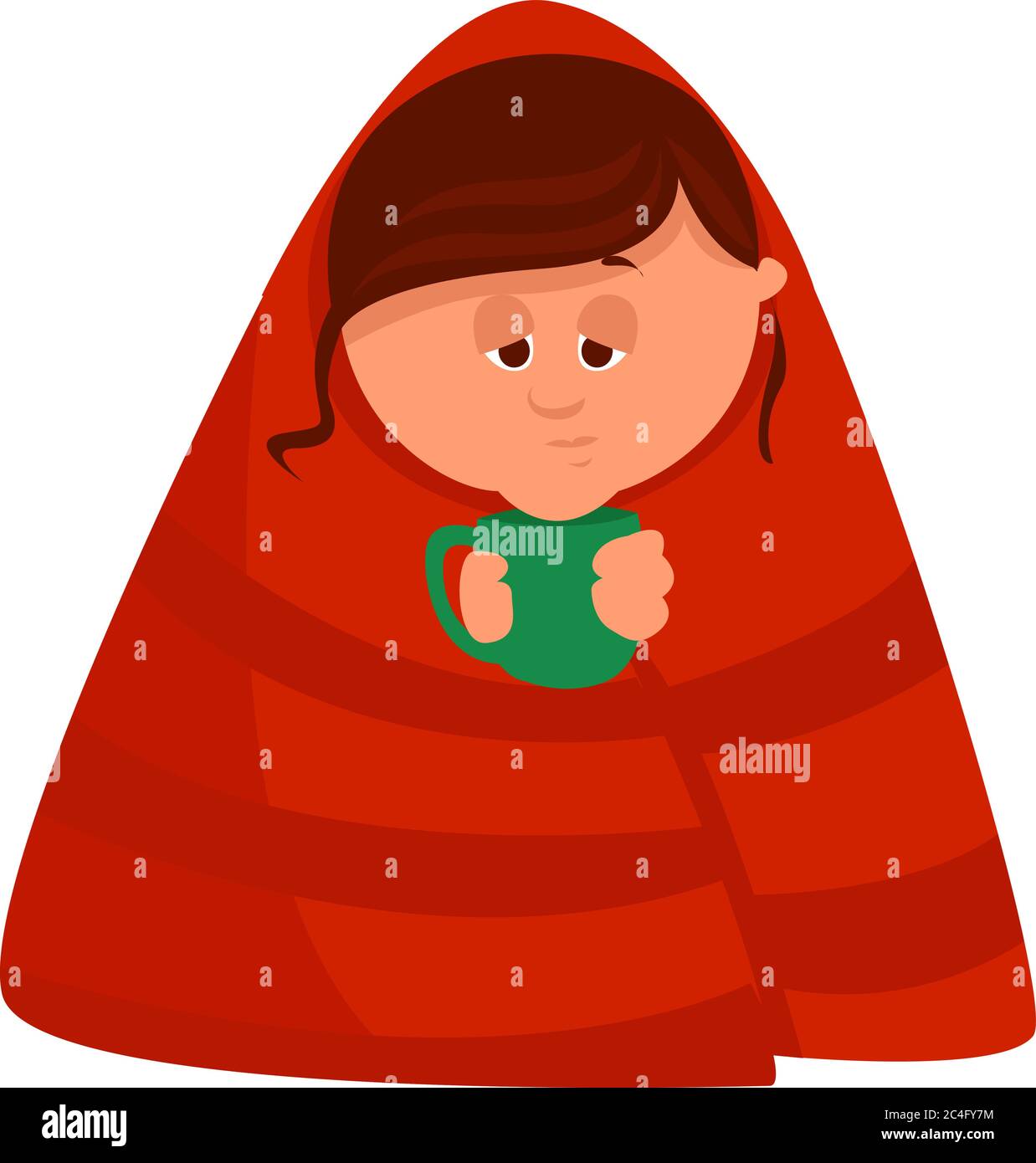 Coperta rossa, illustrazione, vettore su sfondo bianco Illustrazione Vettoriale