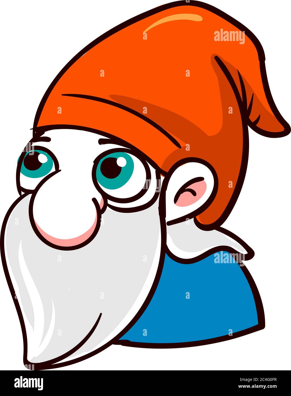 GNOME con cappello rosso, illustrazione, vettore su sfondo bianco Illustrazione Vettoriale