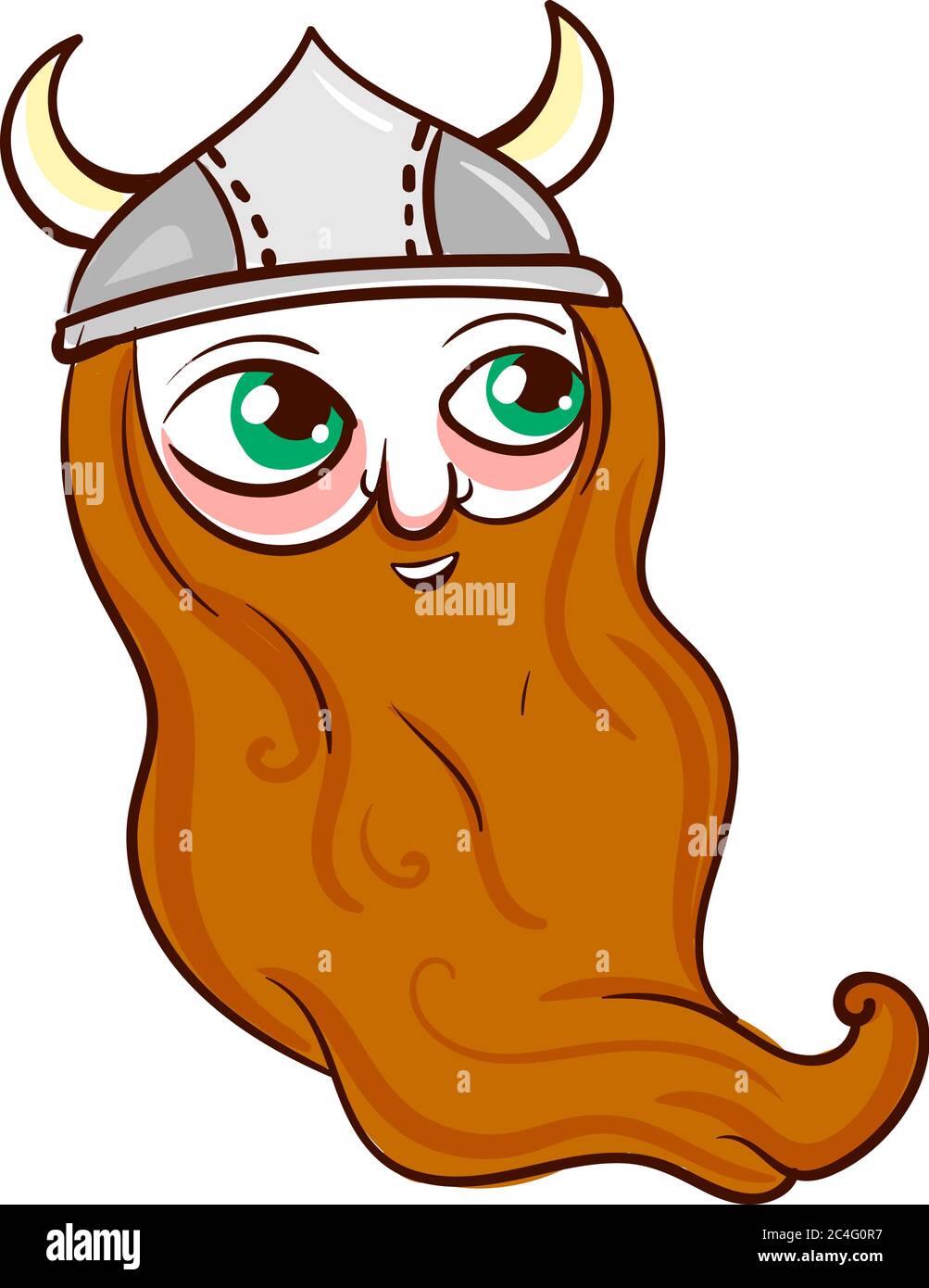 Viking con barba grande, illustrazione, vettore su sfondo bianco Illustrazione Vettoriale