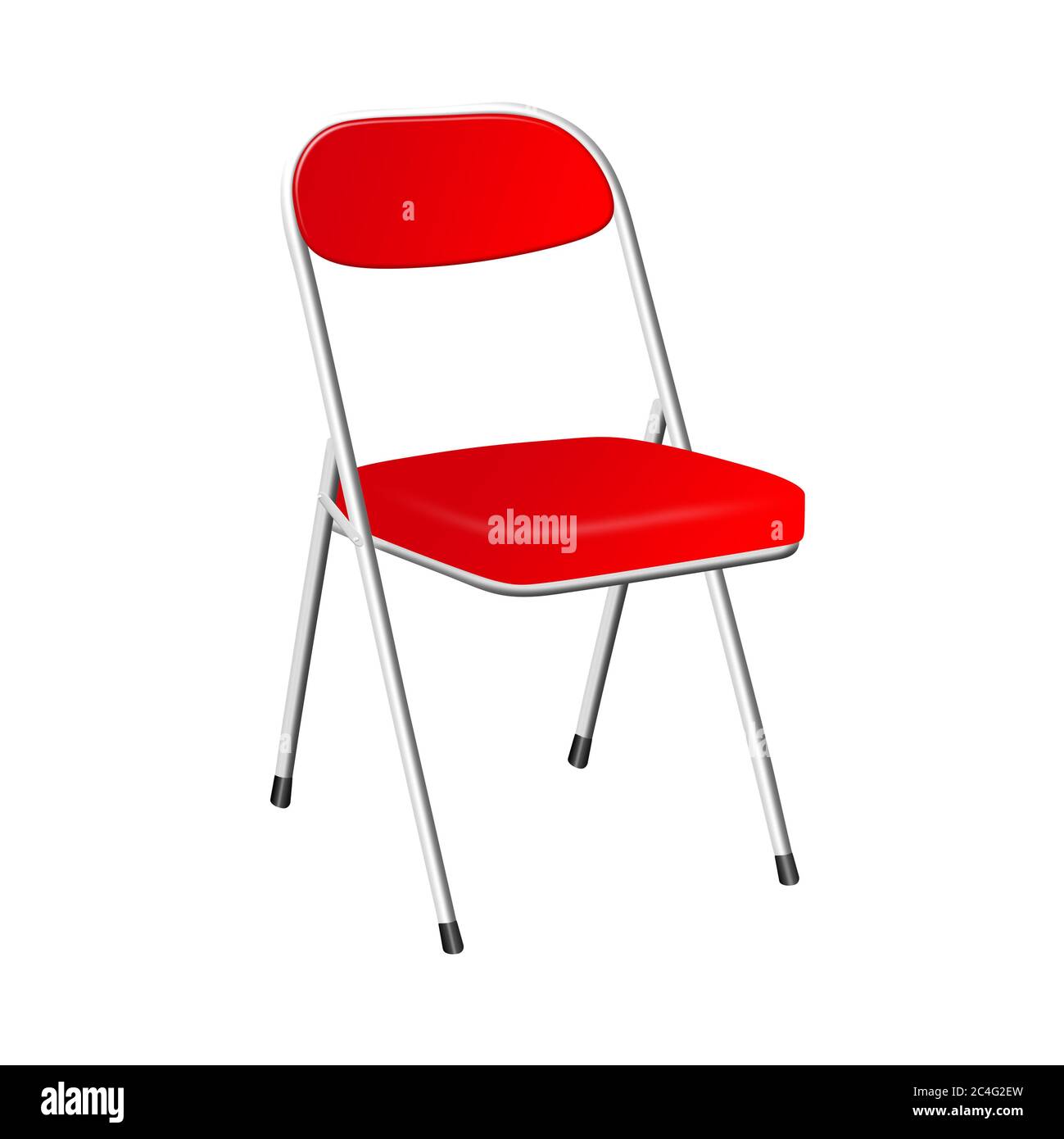 Illustrazione 3D della sedia rossa Foto Stock
