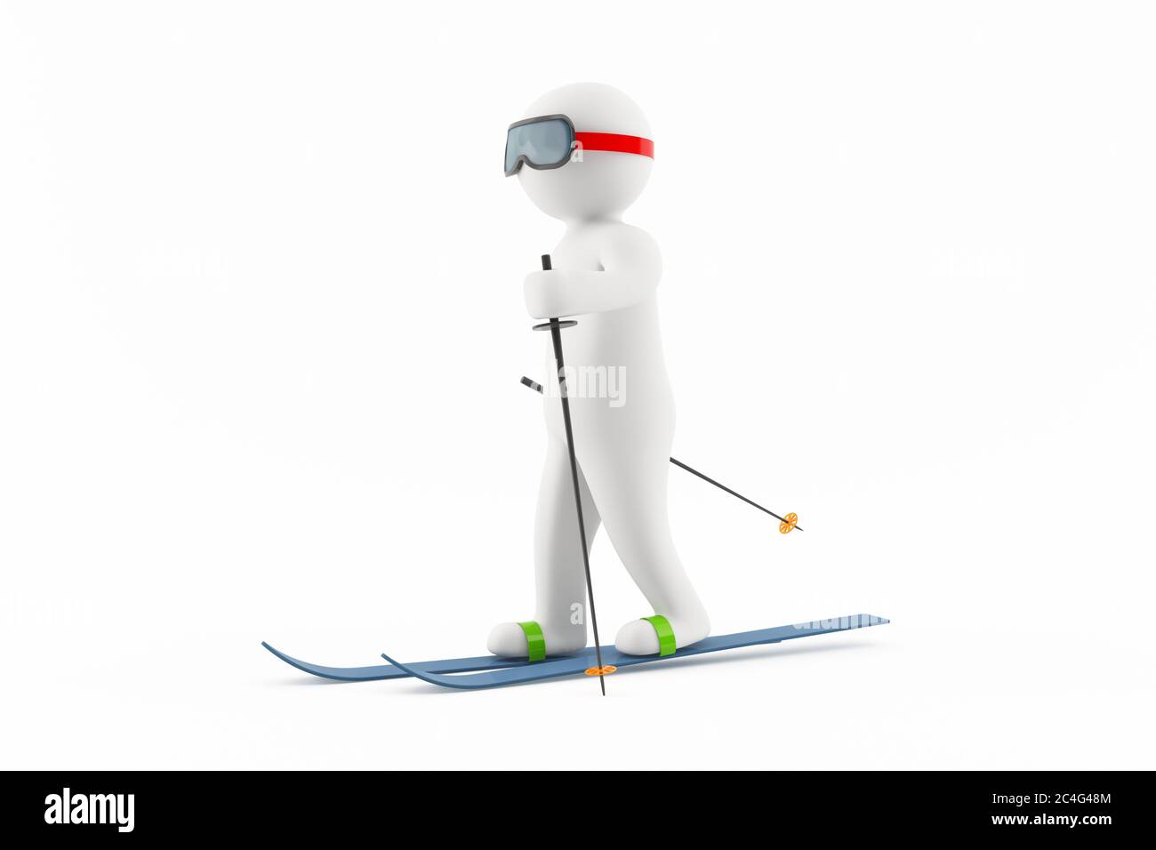 Sci 3D uomo Foto Stock