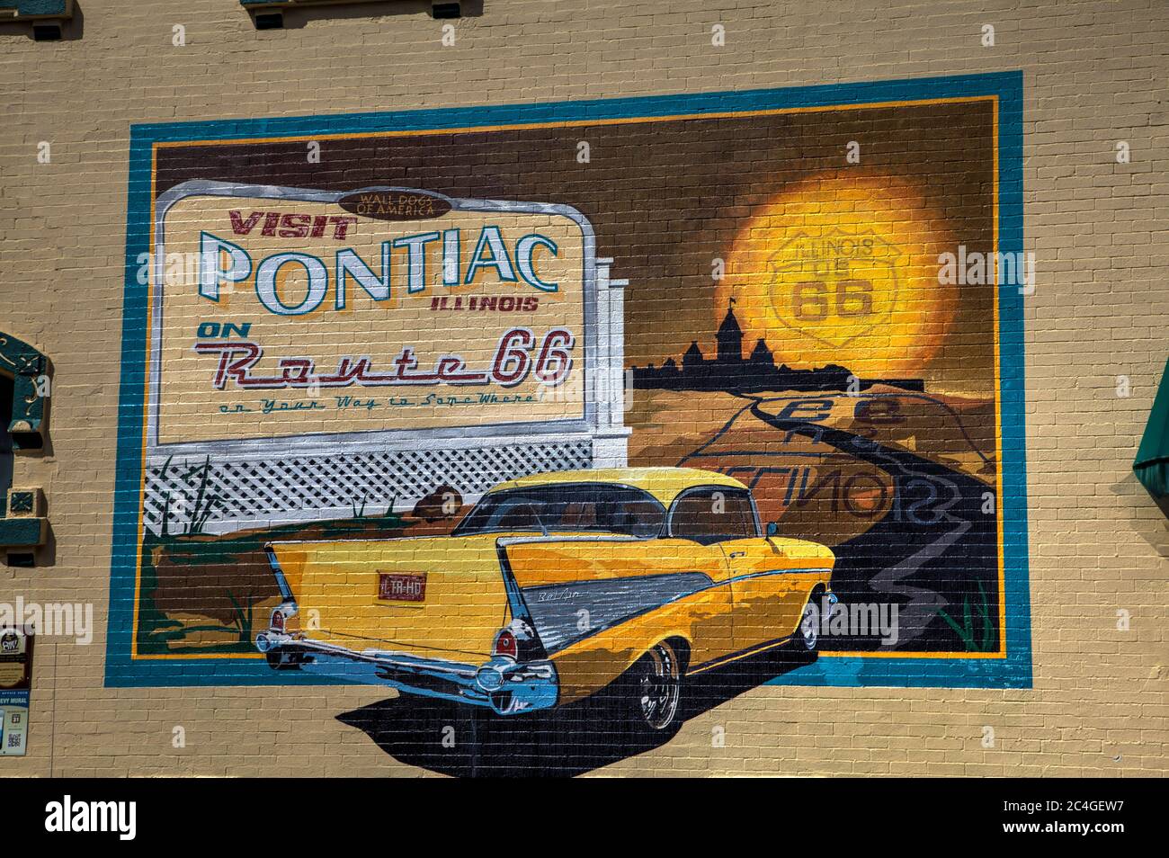 Sulla Route 66 a Pontiac, Illinois Foto Stock