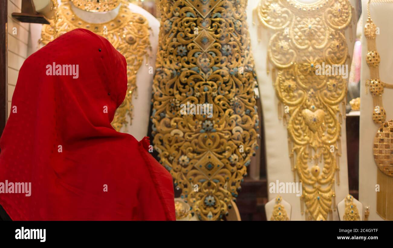 Gioielli del souk d'oro Dubai Emirati Arabi Uniti Foto Stock