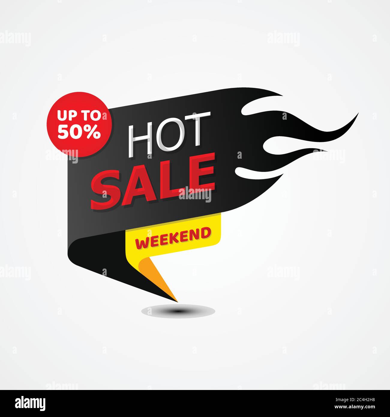 Modello banner per la vendita a caldo per la promozione commerciale. Vendita elemento banner design modello. Illustrazione vettoriale EPS.8 EPS.10 Illustrazione Vettoriale