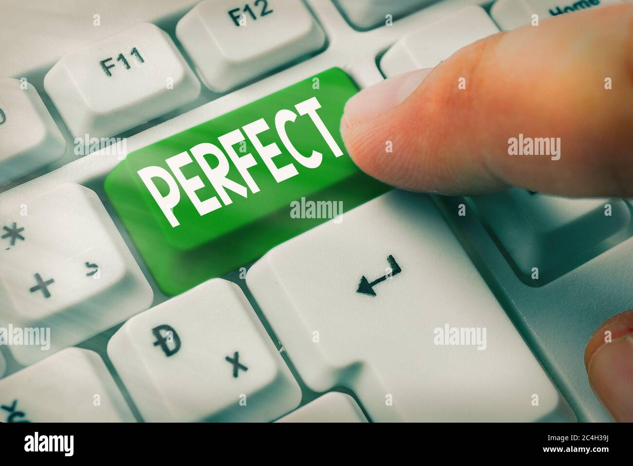 Il segno di testo mostra perfetto. Testo fotografico aziendale completo senza difetti o difetti preciso o preciso Foto Stock