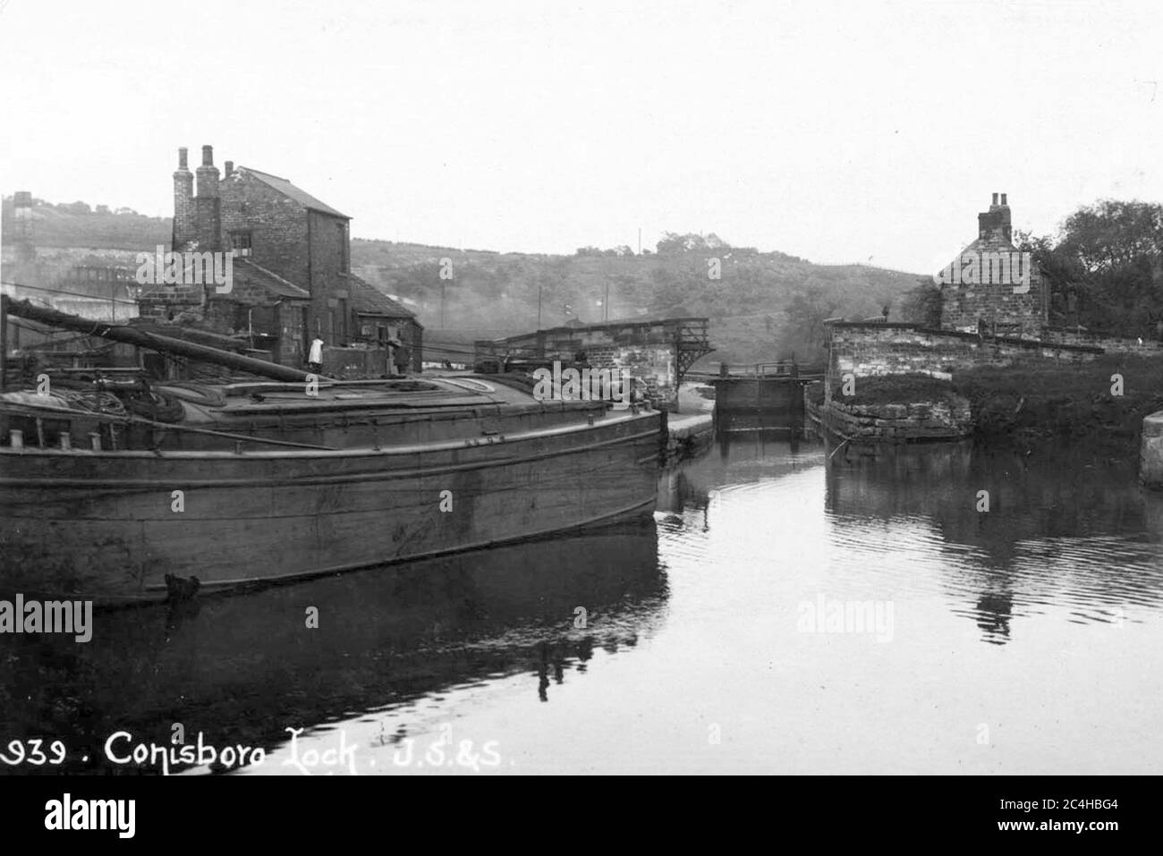 CONISBROUGH BLOCCO CANALE CHIATTA Foto Stock
