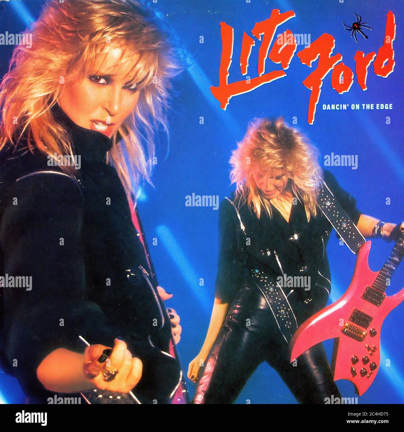 Lita Ford Dancin' on the Edge 12'' LP Vinyl - copertina vintage Foto Stock