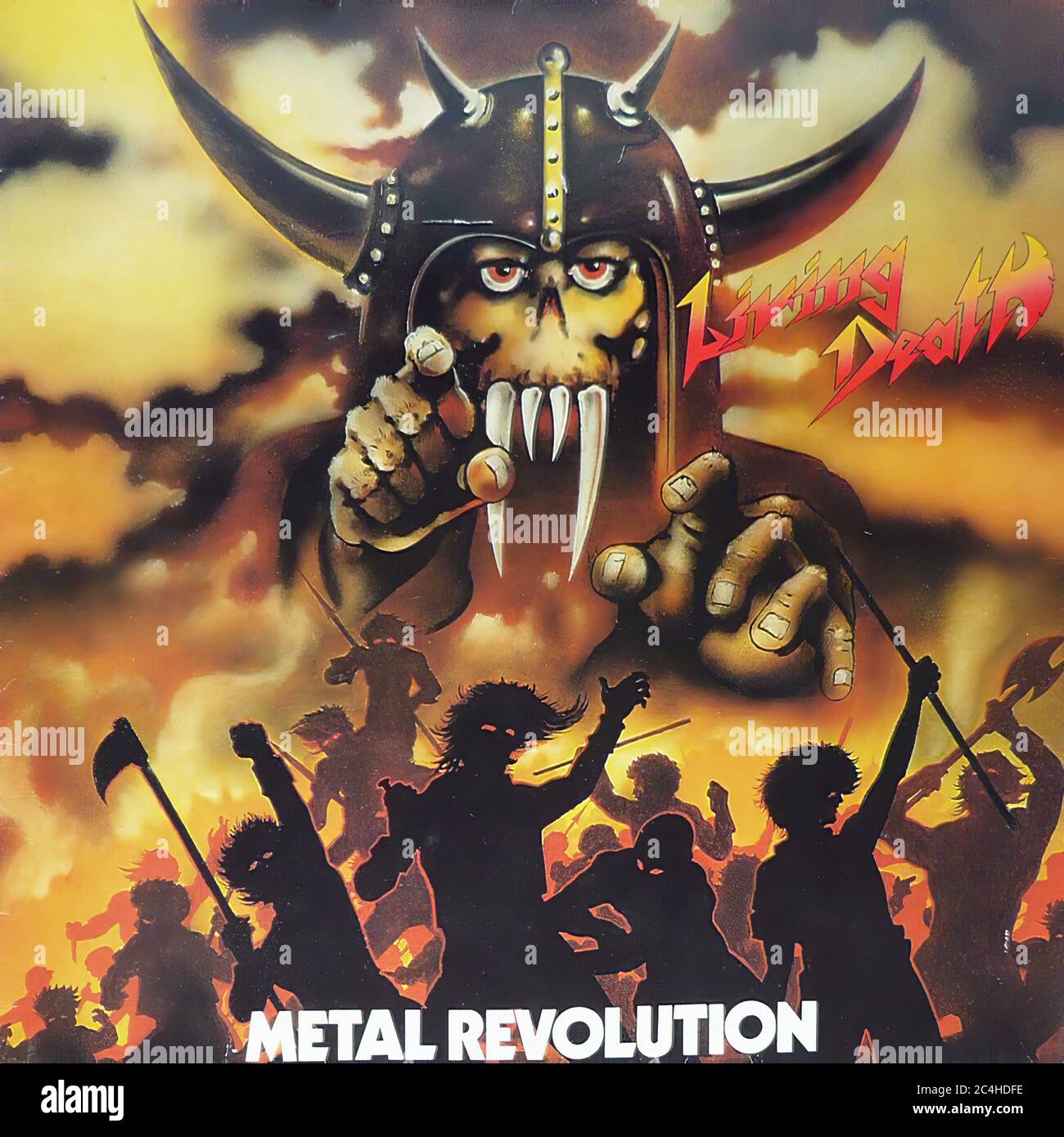 Living Death Metal Revolution Earthshaker 12'' Vinyl LP - copertina vintage Foto Stock