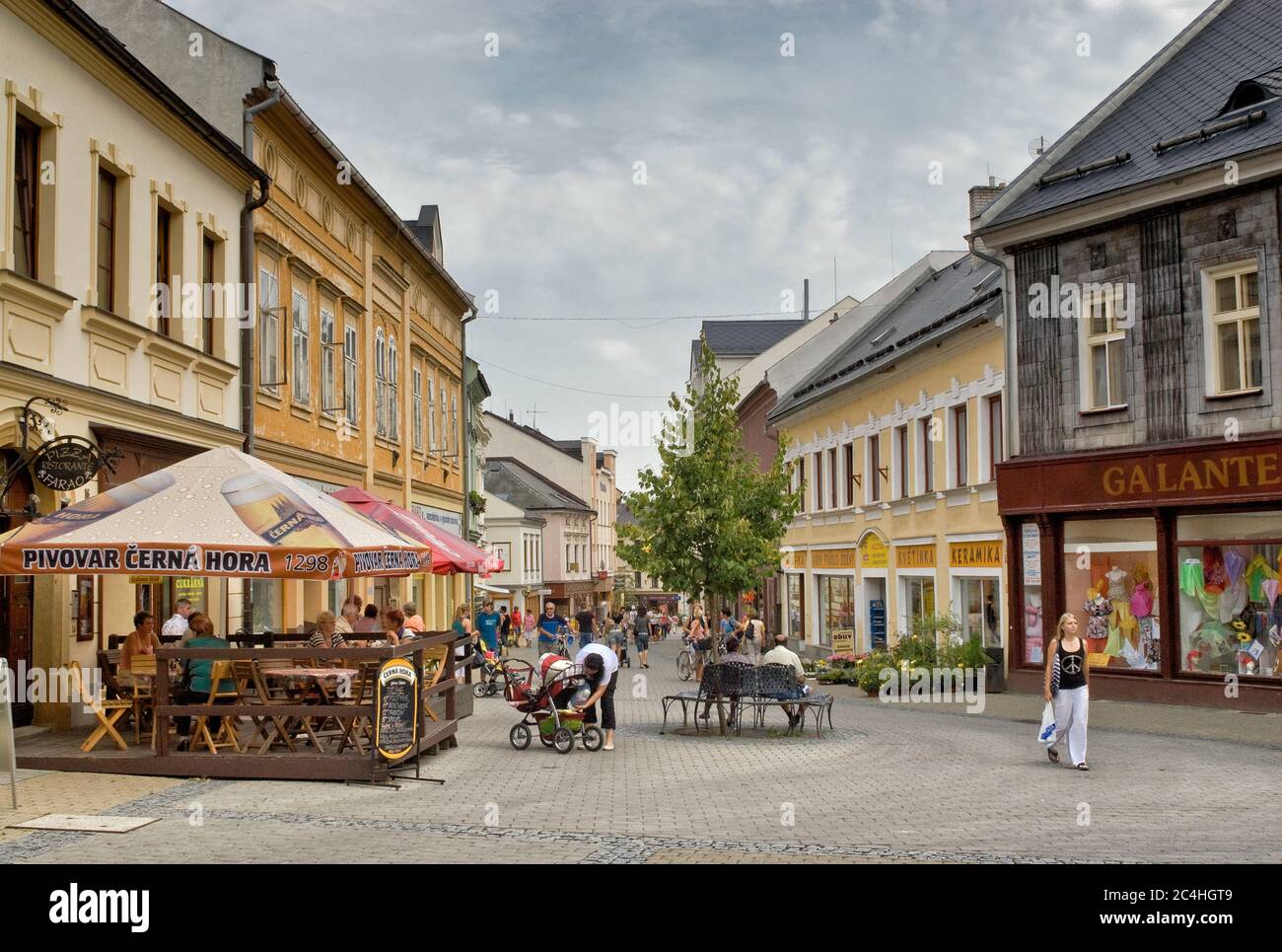 Gen Svoboda Street a Šumperk, Olomoucký kraj, Repubblica Ceca Foto Stock