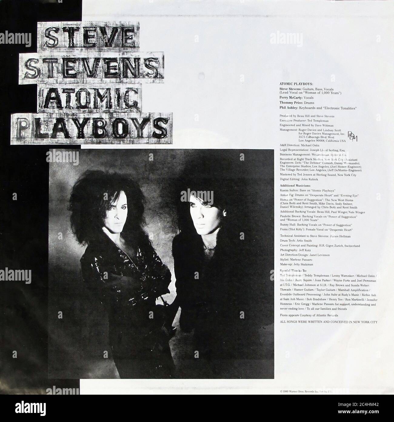 Steve Stevens Atomic Playboy HR Giger Billy Idol 12'' Vinyl LP - vintage Record cover 02 Foto Stock
