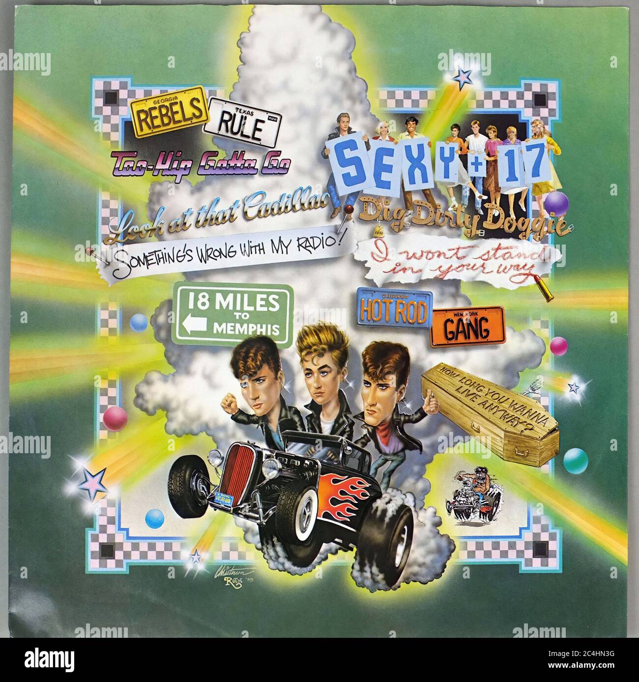 Vassoio Cats Rave e Rant 12'' LP Vinyl - Vintage Record Cover 02 Foto Stock