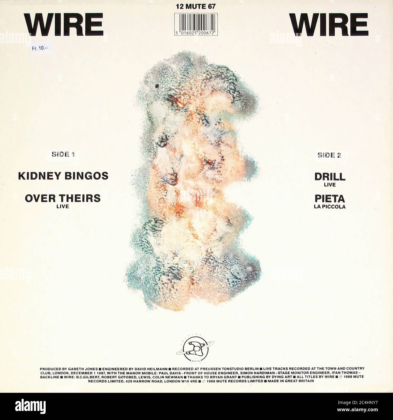 Wire Kidney Bingos 12'' EP Mini LP Vinyl - copertina vintage Record Foto Stock