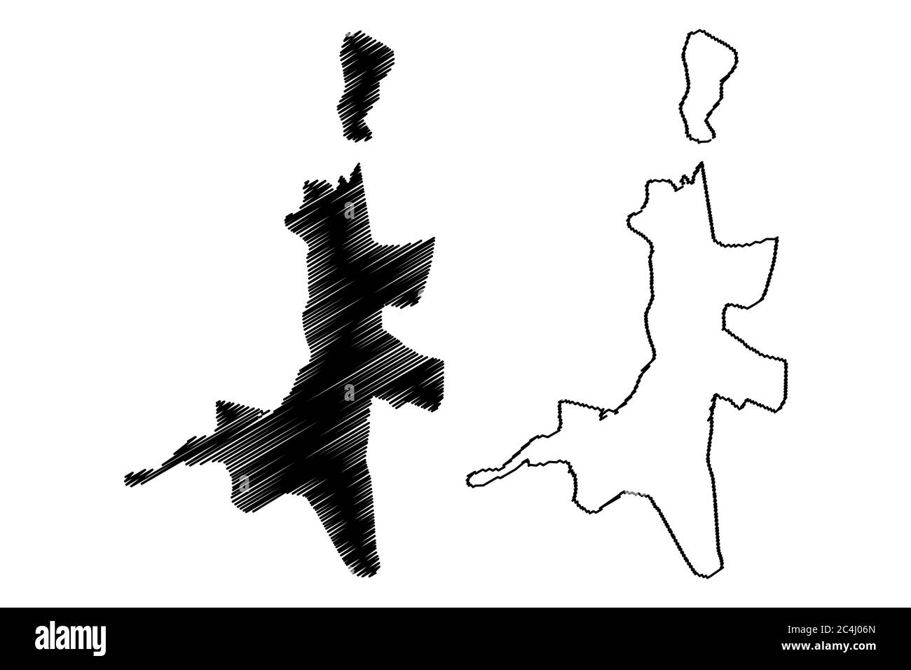 Città di Calcutta (Repubblica dell'India, Stato del Bengala Occidentale) mappa illustrazione vettoriale, abbozzare la mappa Città di Calcutta Illustrazione Vettoriale