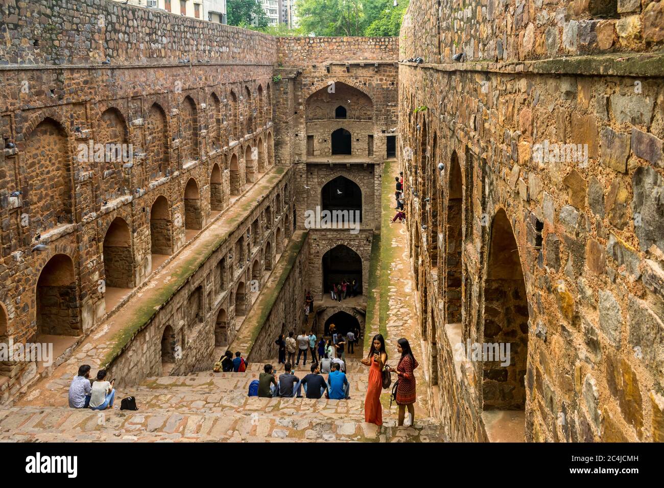 Agrasen ki baoli, Delhi, India; 16-ago-2019; un bel pomeriggio all'Agrasen ki Baoli Foto Stock