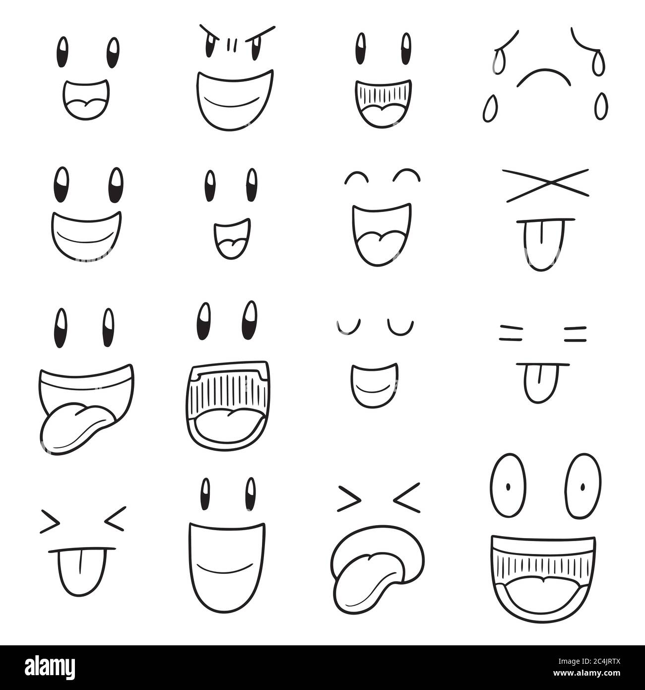 Set di vettore di cartoon face Illustrazione Vettoriale