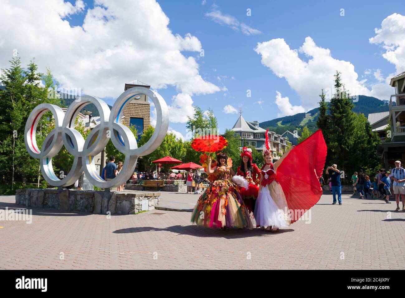 Whistler, BC, Canada: Animazione del villaggio sul weekend lungo del Canada Day – Stock Photo Foto Stock