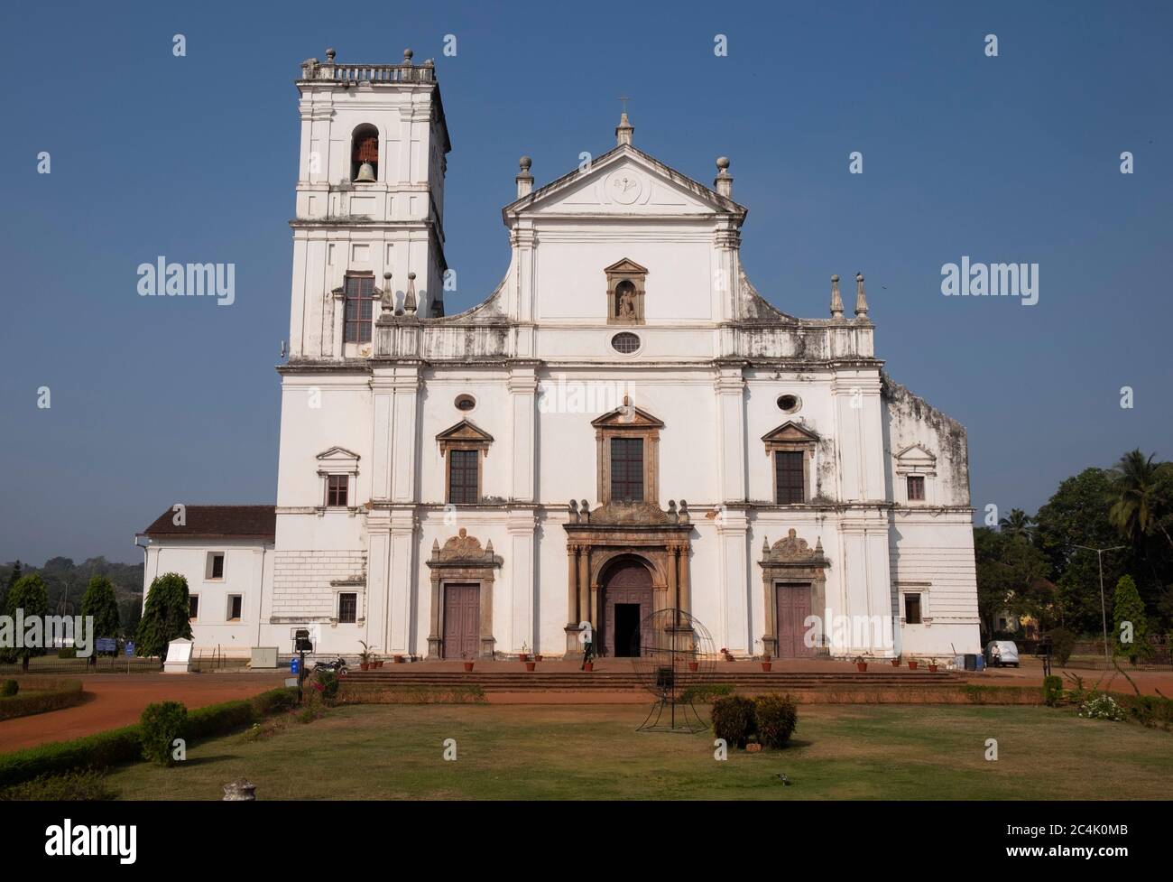 La S Catedral de Santa Catarina a Velha Goa, (Goa Vecchia), India. Foto Stock