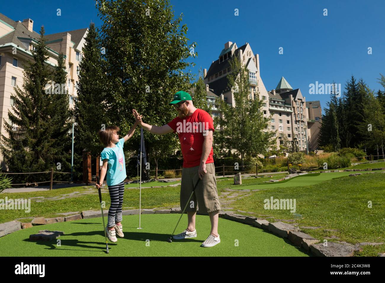 Whistler, BC, Canada: Upper Village Adventure zone mini golf – Stock Photo Foto Stock