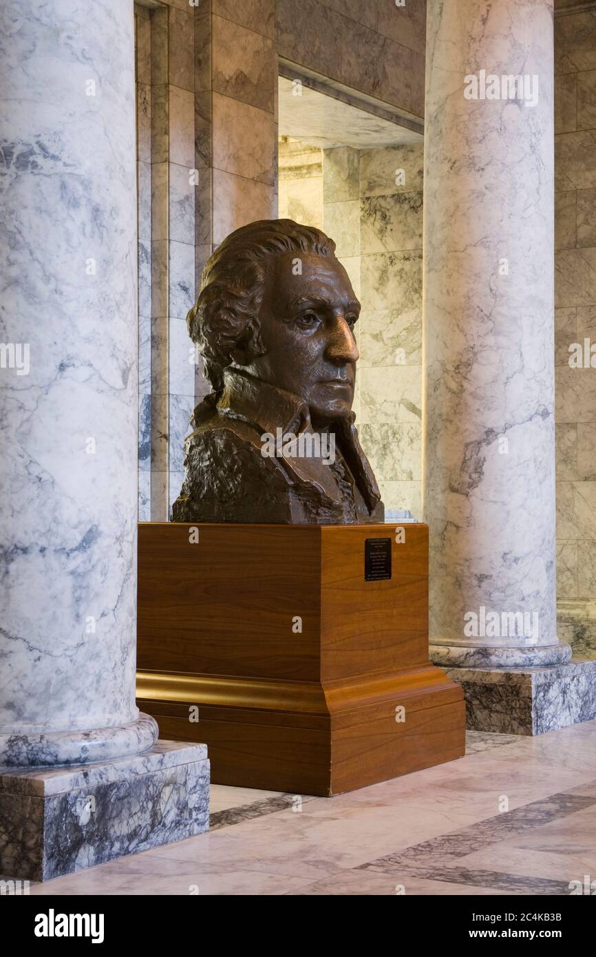 Statua di George Washington, state Capitol, Olympia, Washington state, USA Foto Stock