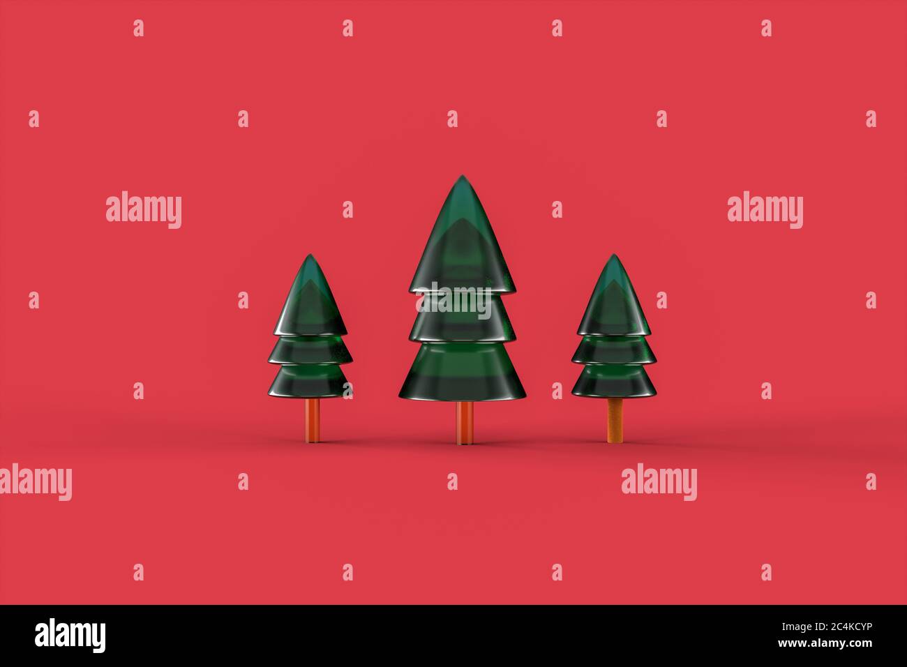Albero di Natale carta da parati minimalista . rendering 3d . illustrazione 3d. Buon Natale concetto Foto Stock