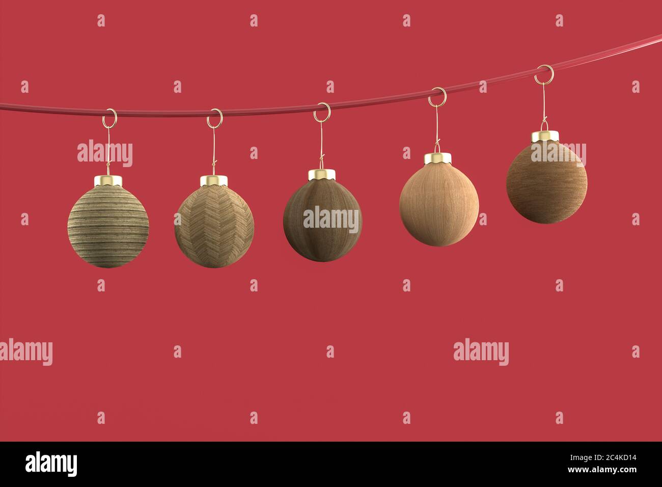 Palle di Natale carta da parati minimalista . rendering 3d . illustrazione 3d. Buon Natale concetto Foto Stock