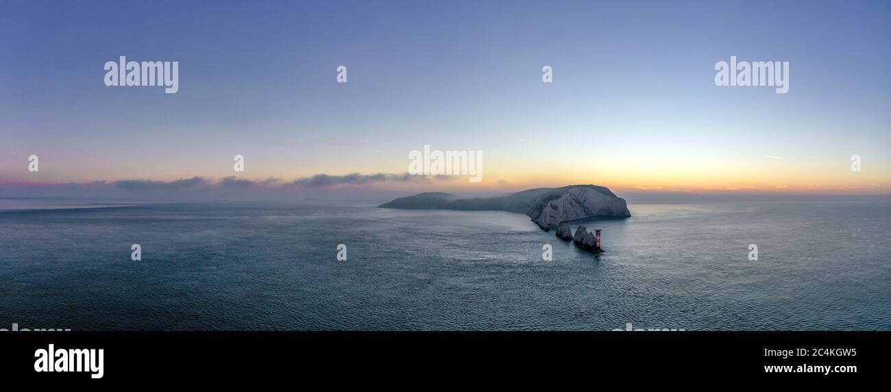 Foto panoramica l'isola degli aghi di wight Foto Stock