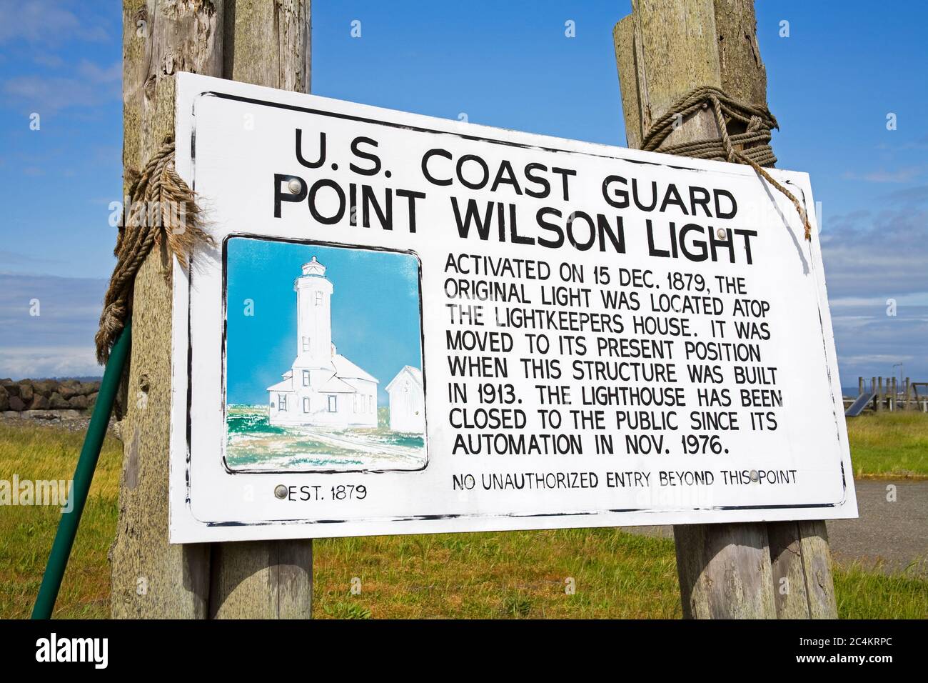 Punto Faro di Wilson in Fort Worden parco statale, Port Townsend, nello Stato di Washington, USA Foto Stock