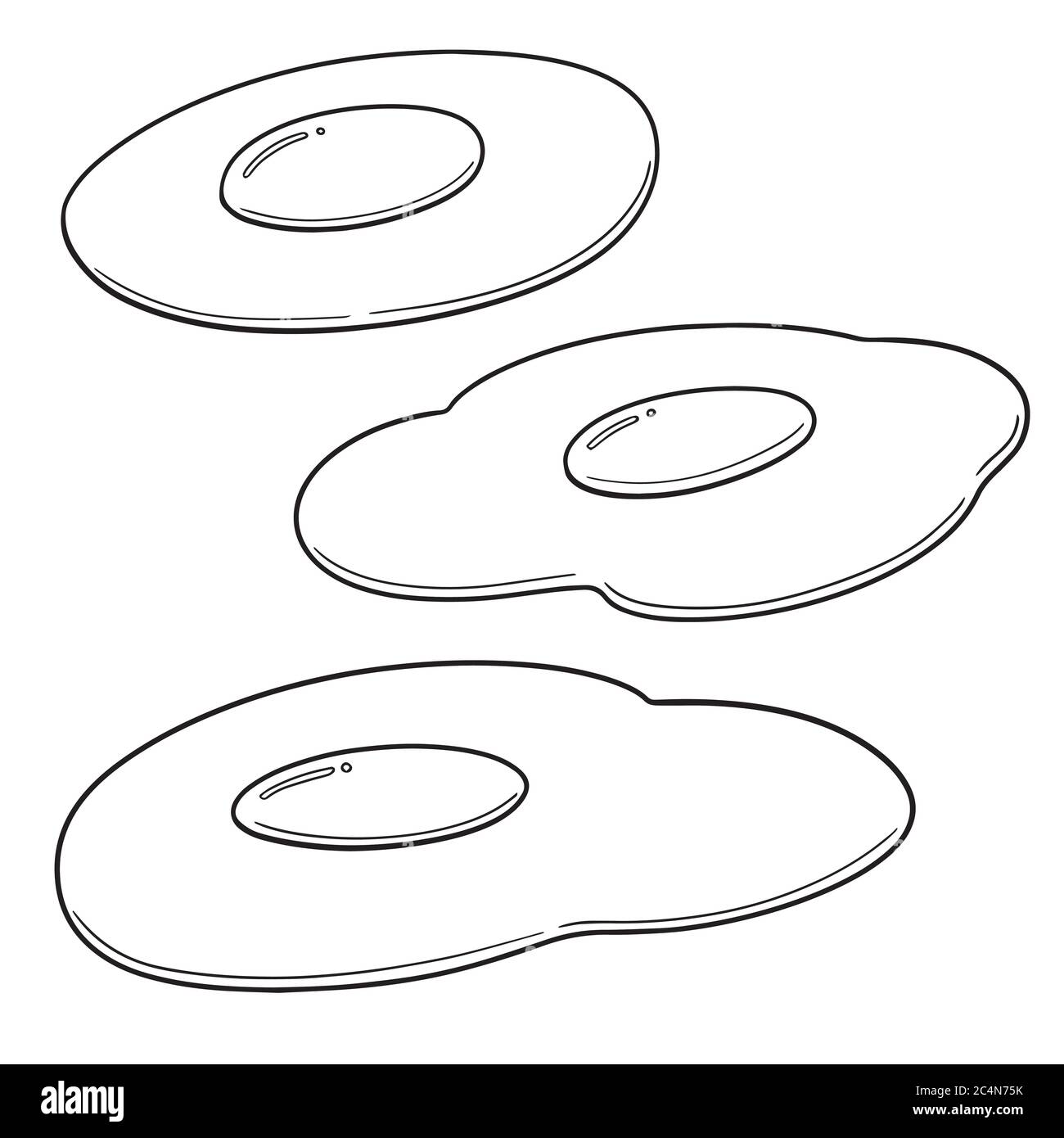 Set di vettore di uovo fritto Illustrazione Vettoriale