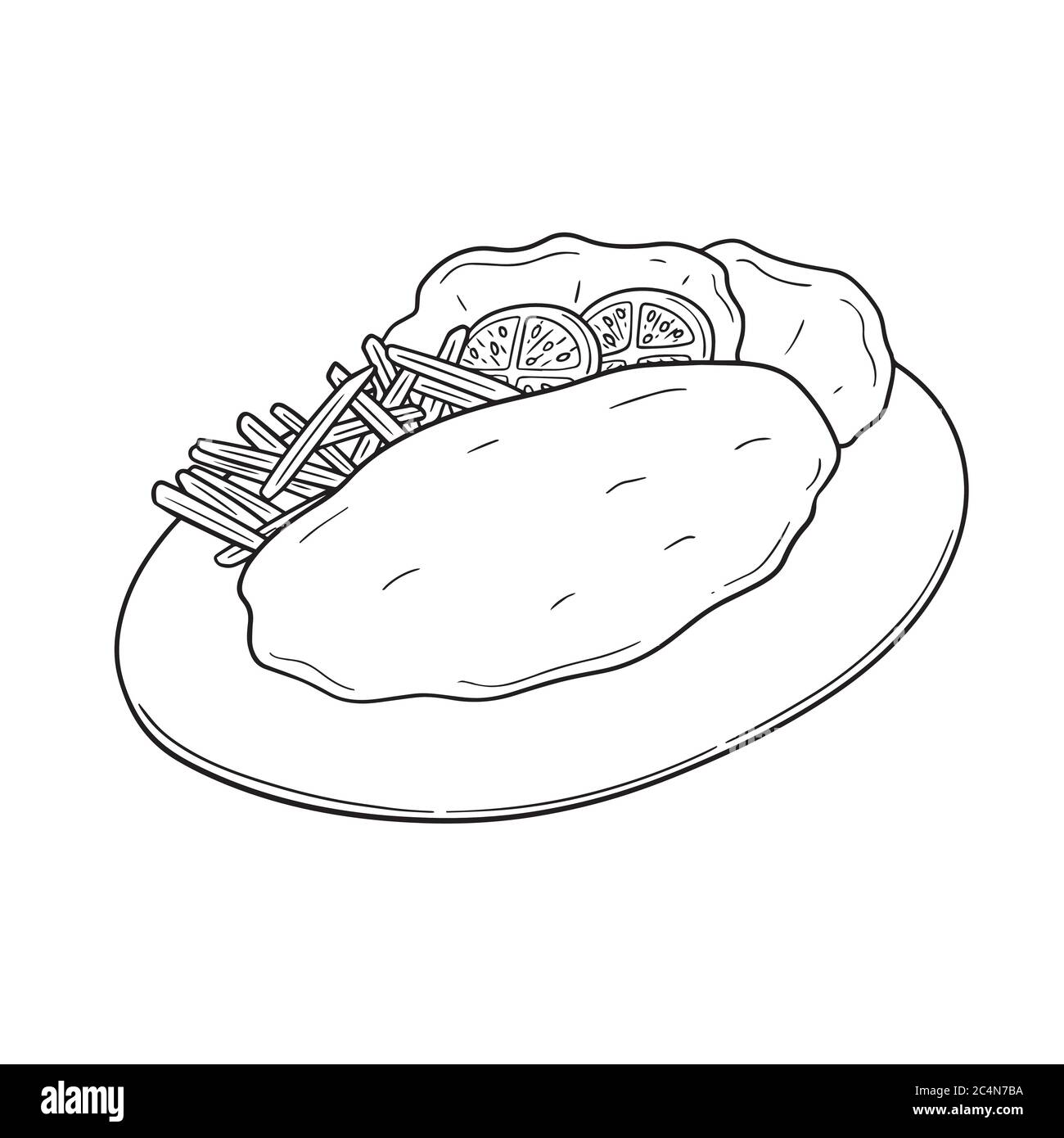 vettore di pesce e patatine Illustrazione Vettoriale