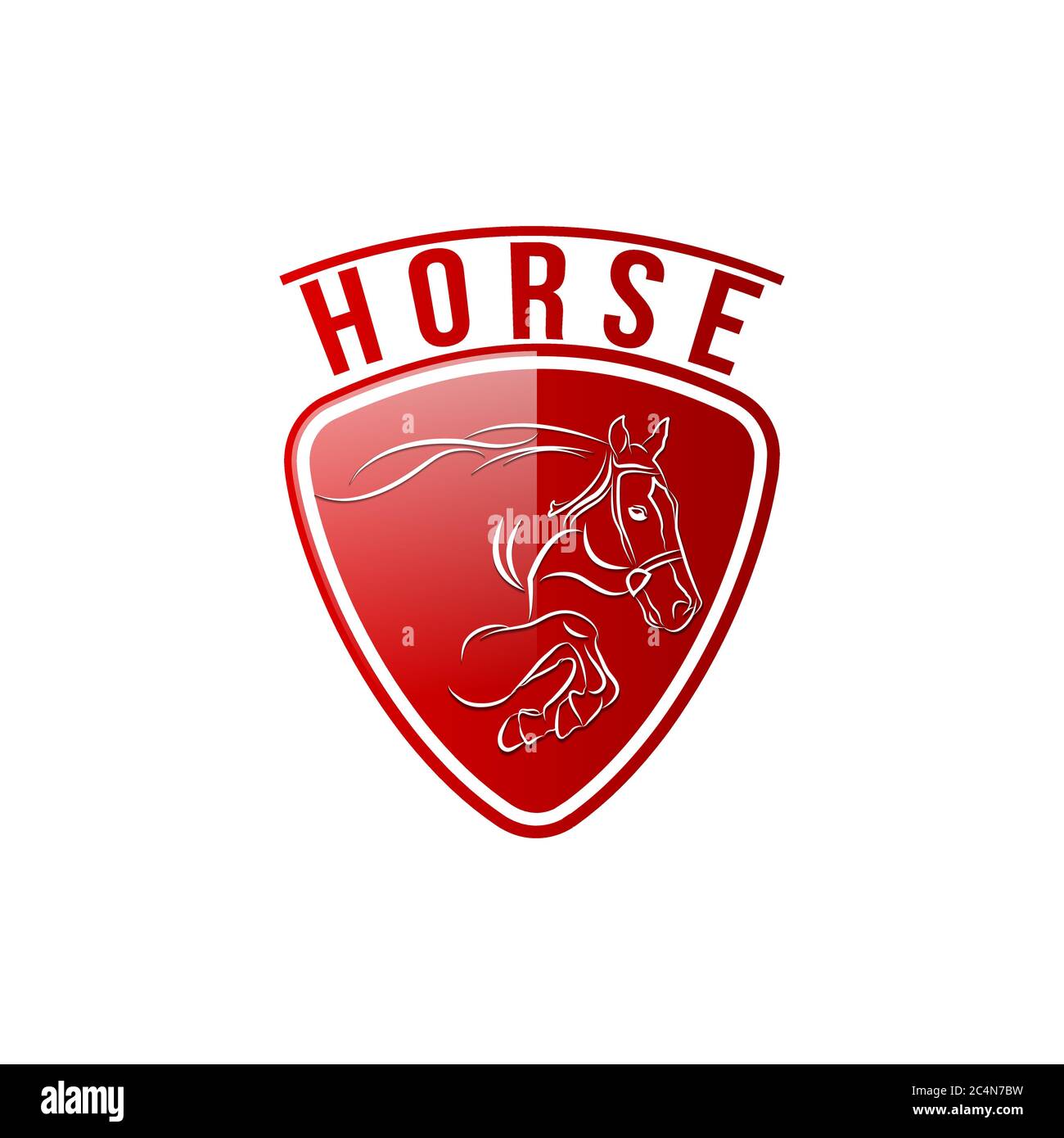 Simbolo della mascotte con logo cavallo. Vector Vintage Design Element.EPS 10 Illustrazione Vettoriale