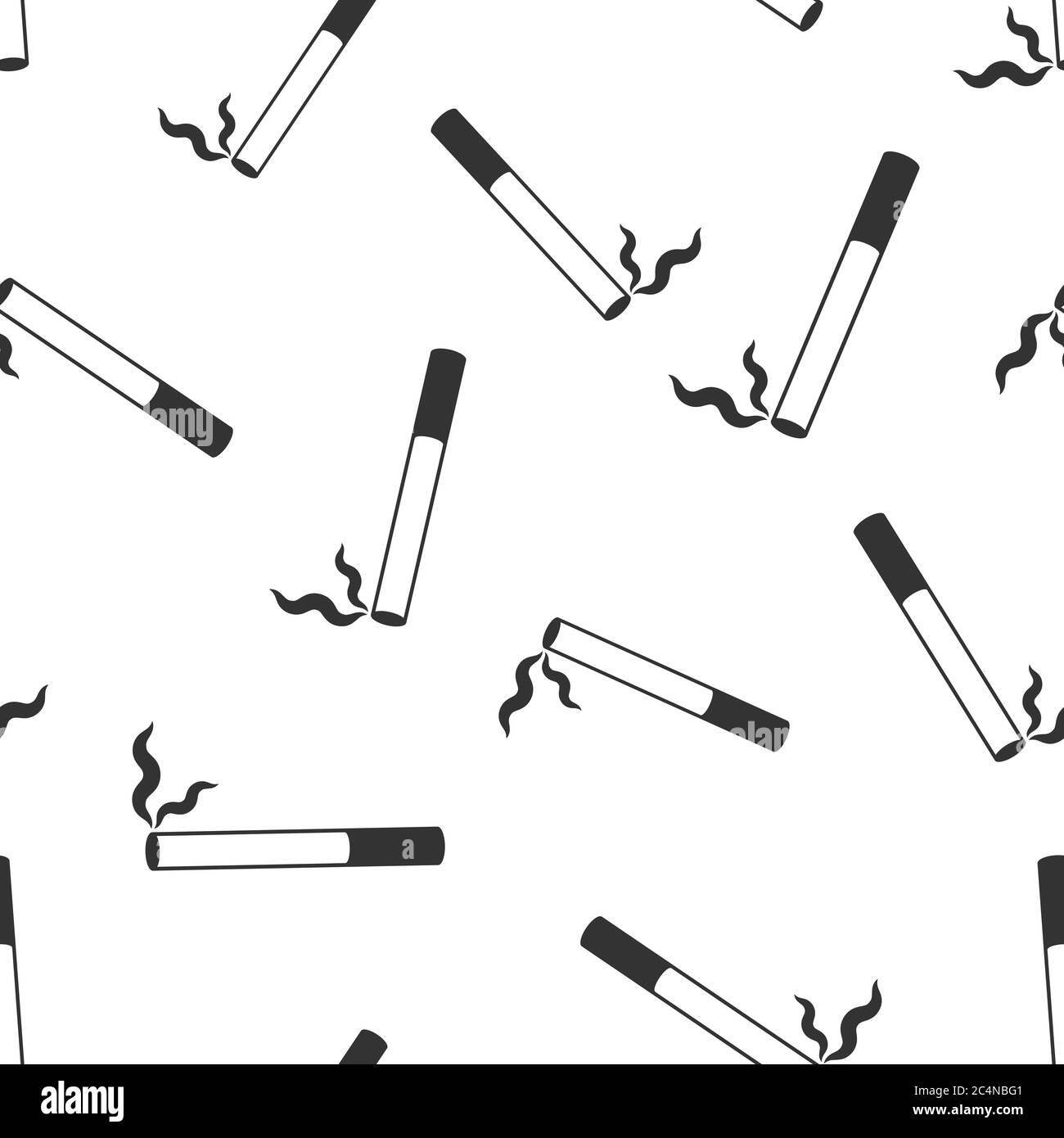 Icona di sigaretta in stile piatto. Illustrazione del vettore di fumo su sfondo bianco isolato. Concetto di business con pattern senza soluzione di continuità nicotina. Illustrazione Vettoriale