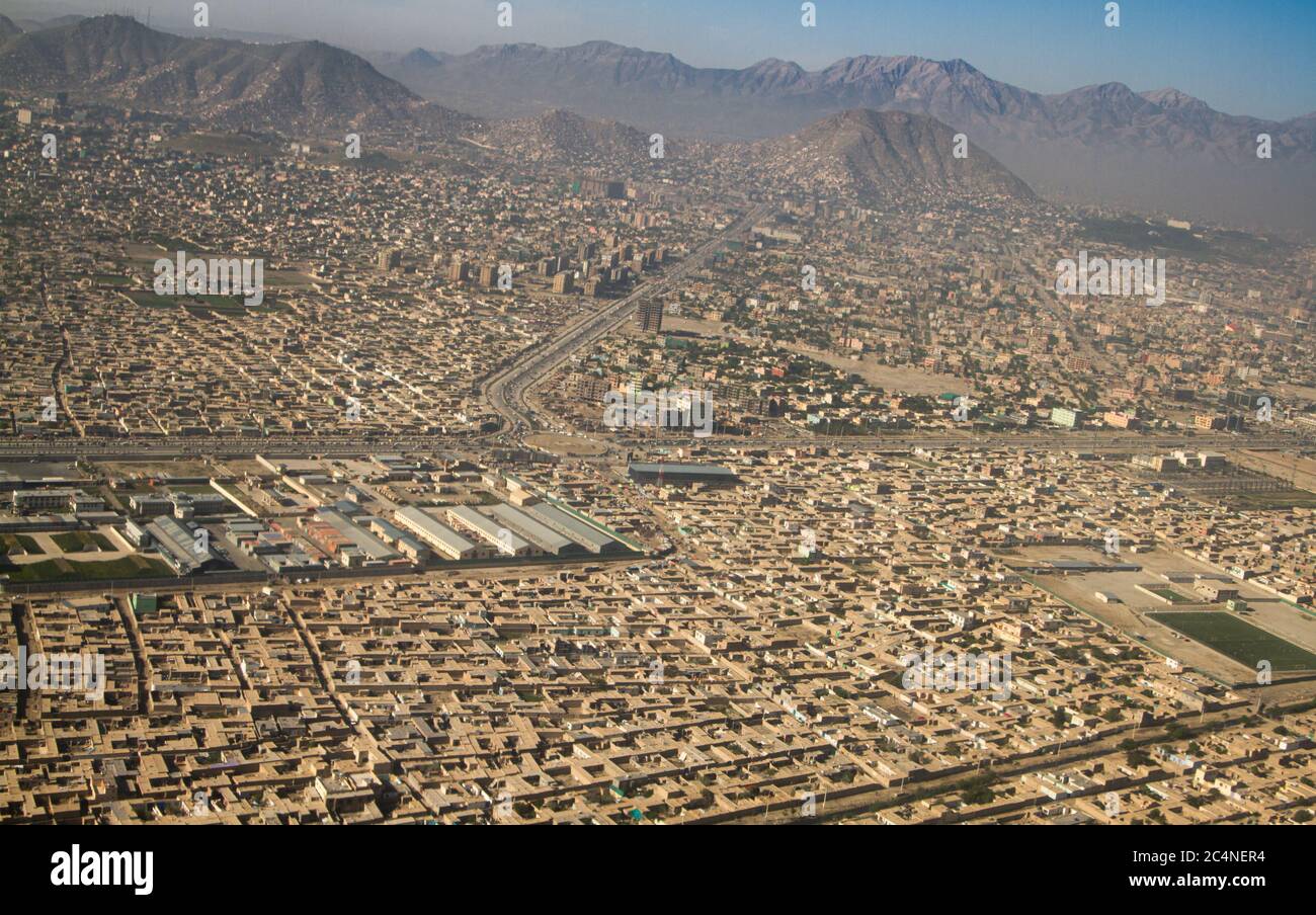 Vista del paesaggio della città in Kabul Afghanistan Foto Stock