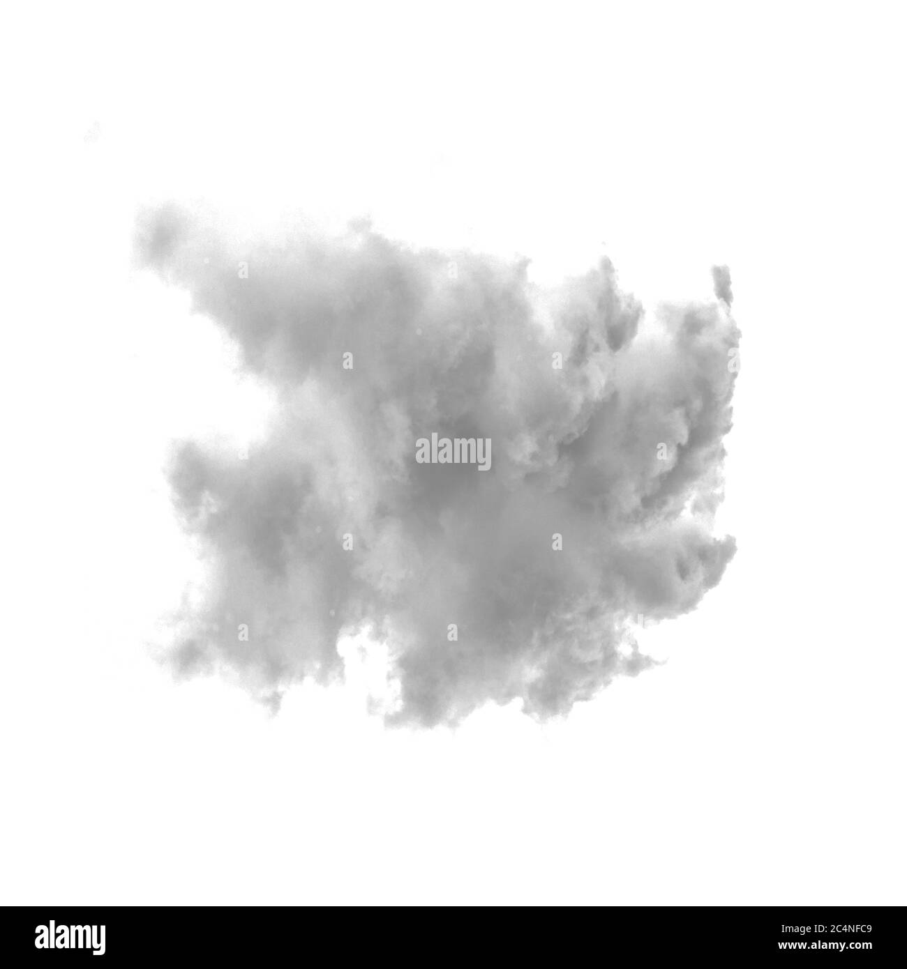 Nuvola isolata su uno sfondo bianco per creare pennelli in un'immagine monocromatica di Photoshop Foto Stock