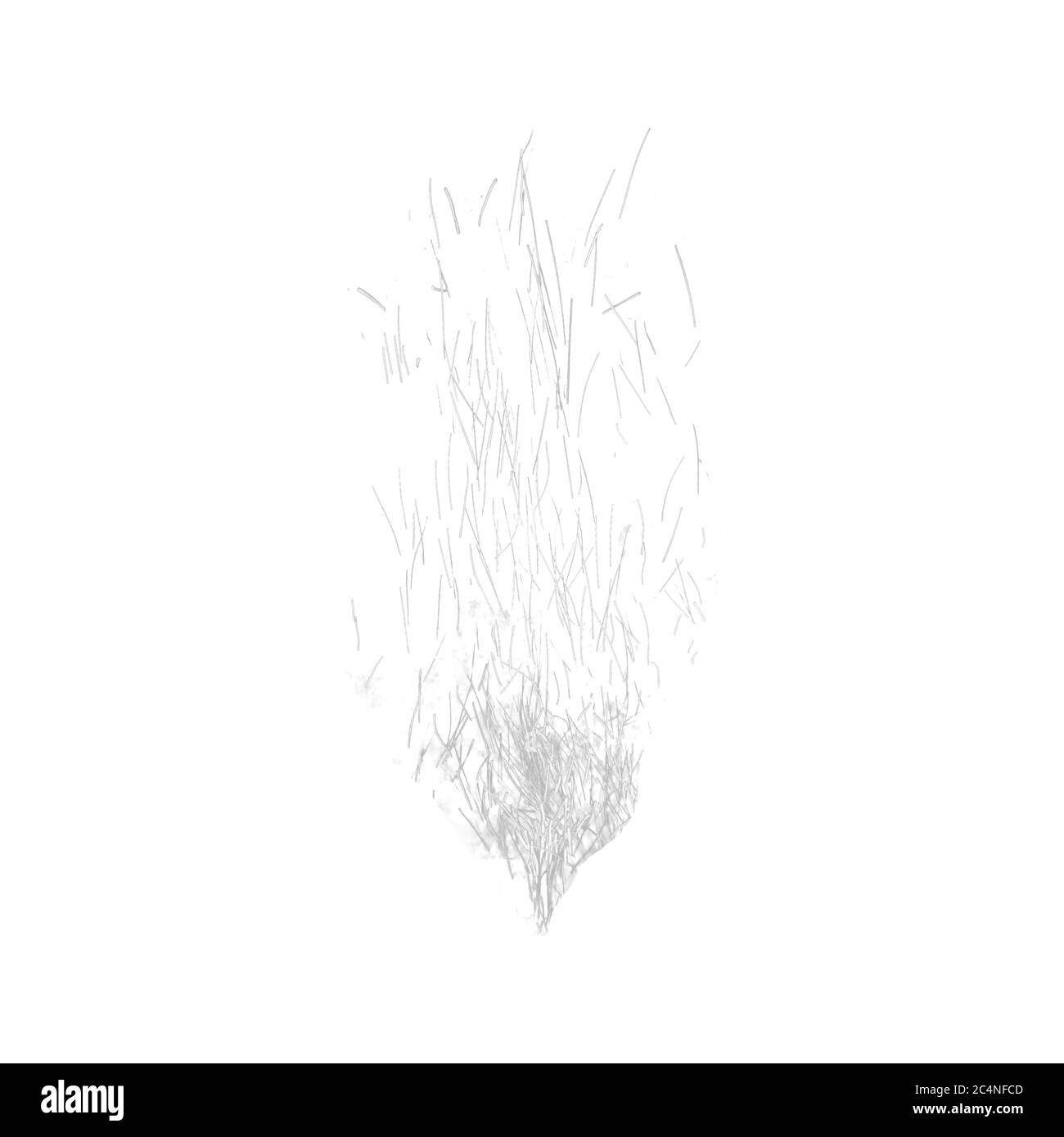 Scintille isolate su uno sfondo bianco per creare pennelli in un'immagine monocromatica di Photoshop Foto Stock