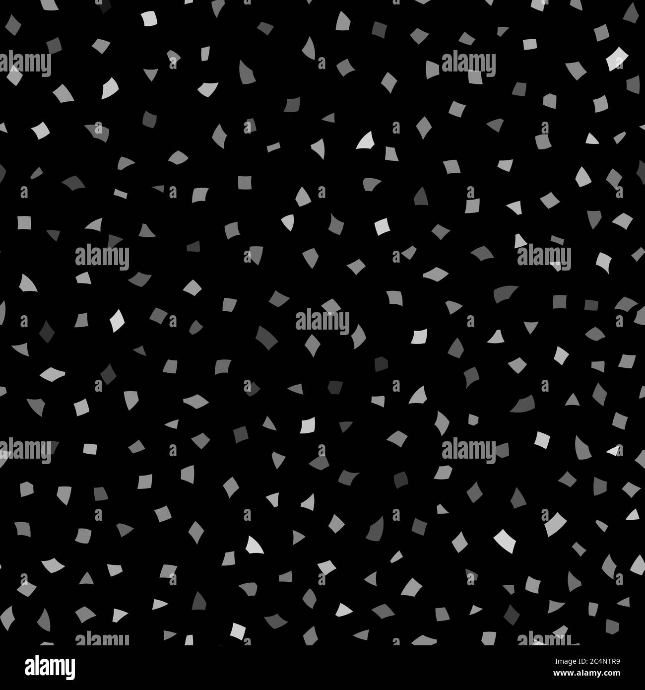 Disegno astratto senza giunture di piccoli pezzi di carta o schegge di ceramiche di diverse dimensioni in nero e grigio Illustrazione Vettoriale