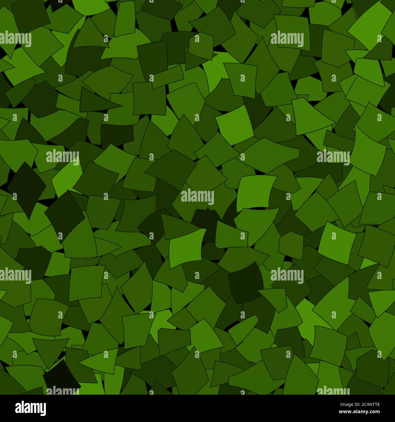 Disegno astratto senza giunture di grandi pezzi di carta di diverse dimensioni in colori verdi Illustrazione Vettoriale