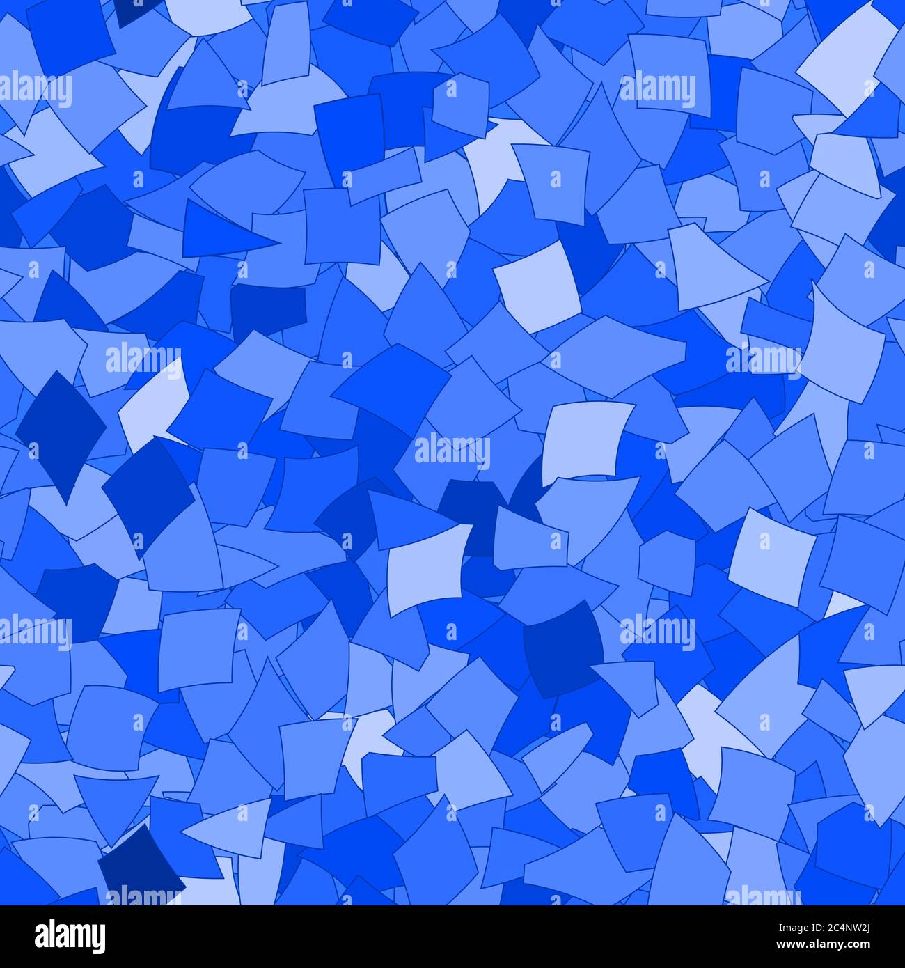 Disegno astratto senza giunture di grandi pezzi di carta di diverse dimensioni in colori blu Illustrazione Vettoriale