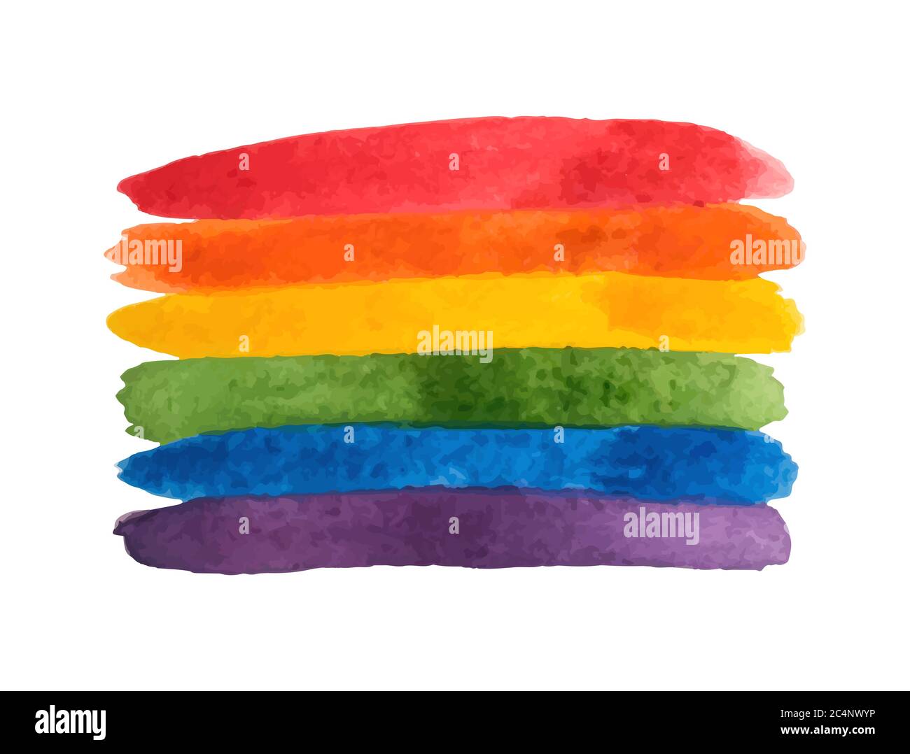 Arcobaleno acquerello. Allarme LGBT acquerello. Modello di tolleranza per la scheda giorno Pride. Illustrazione vettoriale. Illustrazione Vettoriale