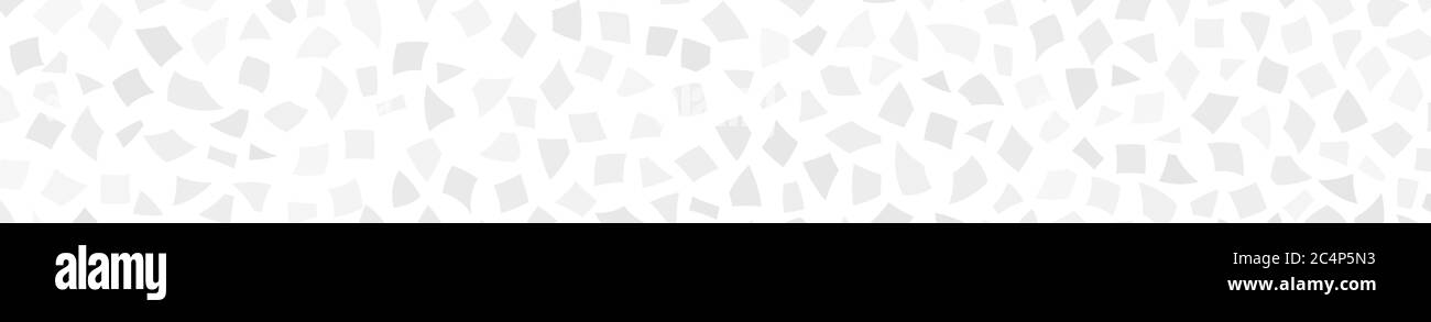 Banner astratto di piccoli pezzi di carta grigia o schegge di ceramica su sfondo bianco Illustrazione Vettoriale