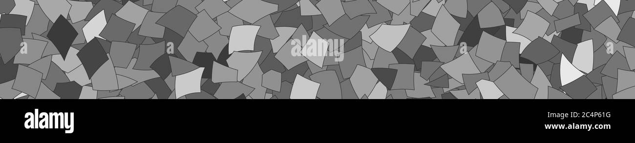 Banner astratto di grossi pezzi di carta grigia o schegge di ceramica Illustrazione Vettoriale