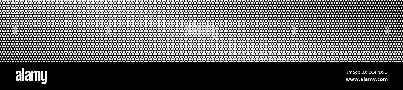 Banner orizzontale astratto con gradiente di mezzitoni in bianco e nero Illustrazione Vettoriale