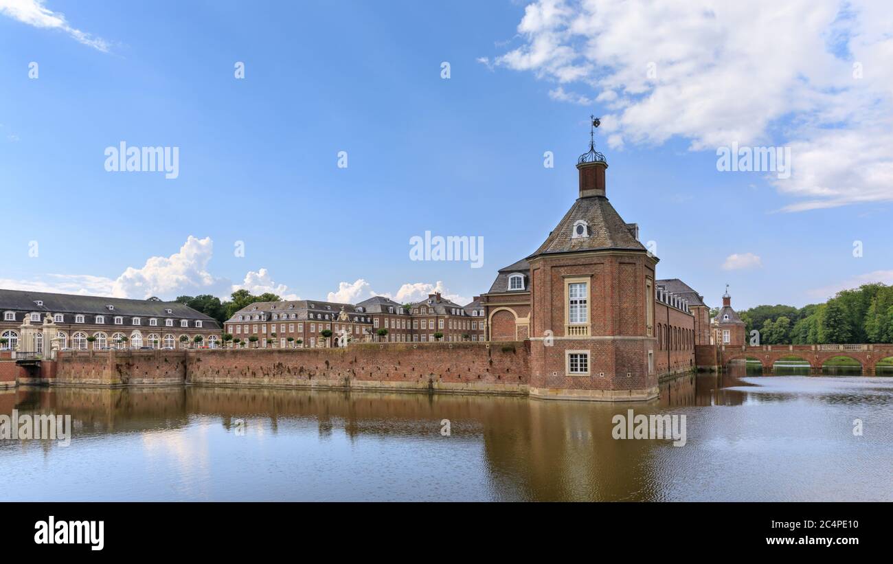 Schloss Nordkirchen, castello fossato, Wasserschloss, Nordkirchen palazzo barocco, Nord Reno Westfalia, Germania Foto Stock