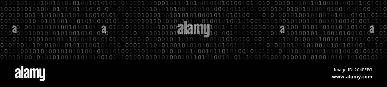 Banner orizzontale astratto o sfondo di zeri pubblicitari in colori neri. Illustrazione Vettoriale