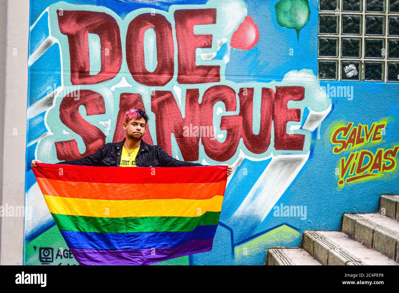 Florianópolis - SC, 28/06/2020 - Neste domingo (28), é comemorado o dia Internacional do Orgulho LGBTQI+. Conhecida por ser a Capital brasileira do tu Foto Stock