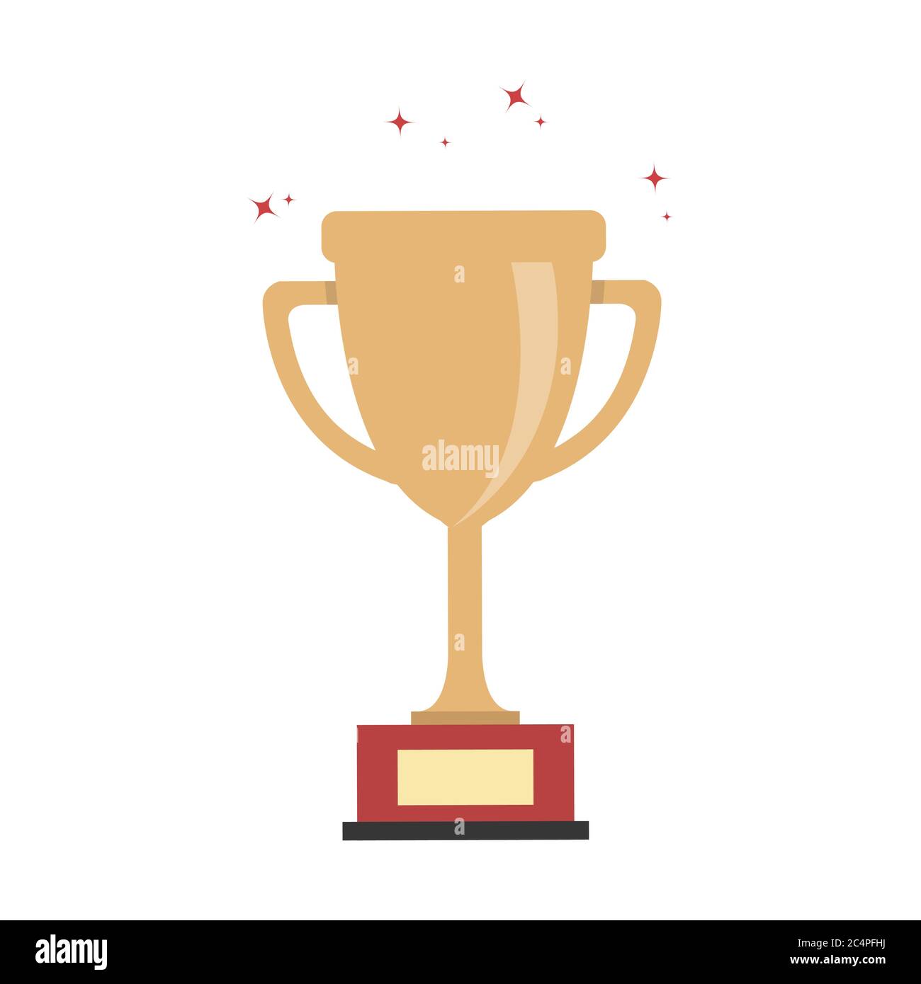 Coppa d'oro isolata, calice vincitore. Premio d'oro, premio per il successo dell'oro, primo posto ed elemento per la cerimonia, concorso per la vittoria, illustratore del calice Illustrazione Vettoriale