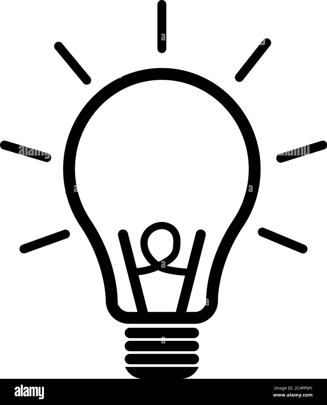 Icona lampadina. Illustrazione vettoriale piatta idea. Icone per il design, lo sfondo, il sito web. Illustrazione Vettoriale