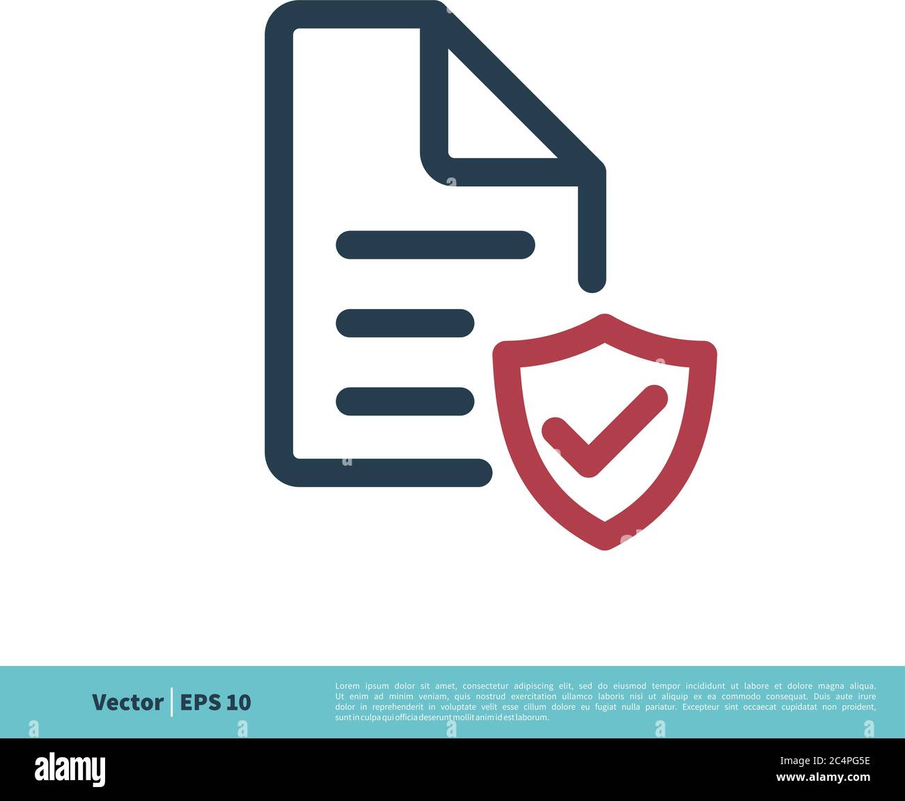 Documento e icona contrassegno Shield modello logo vettoriale disegno dell'illustrazione. EPS vettoriale 10. Illustrazione Vettoriale