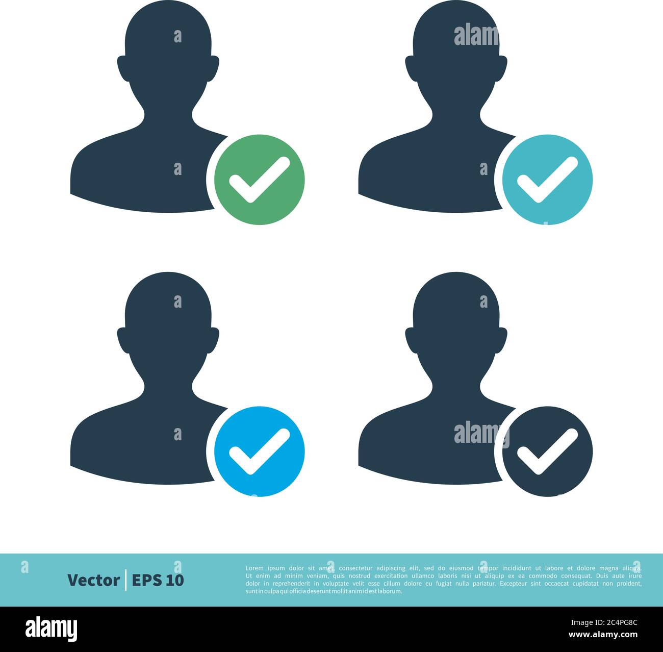 Profilo avatar Conferma icona amico modello Logo vettoriale disegno di illustrazione. EPS vettoriale 10. Illustrazione Vettoriale
