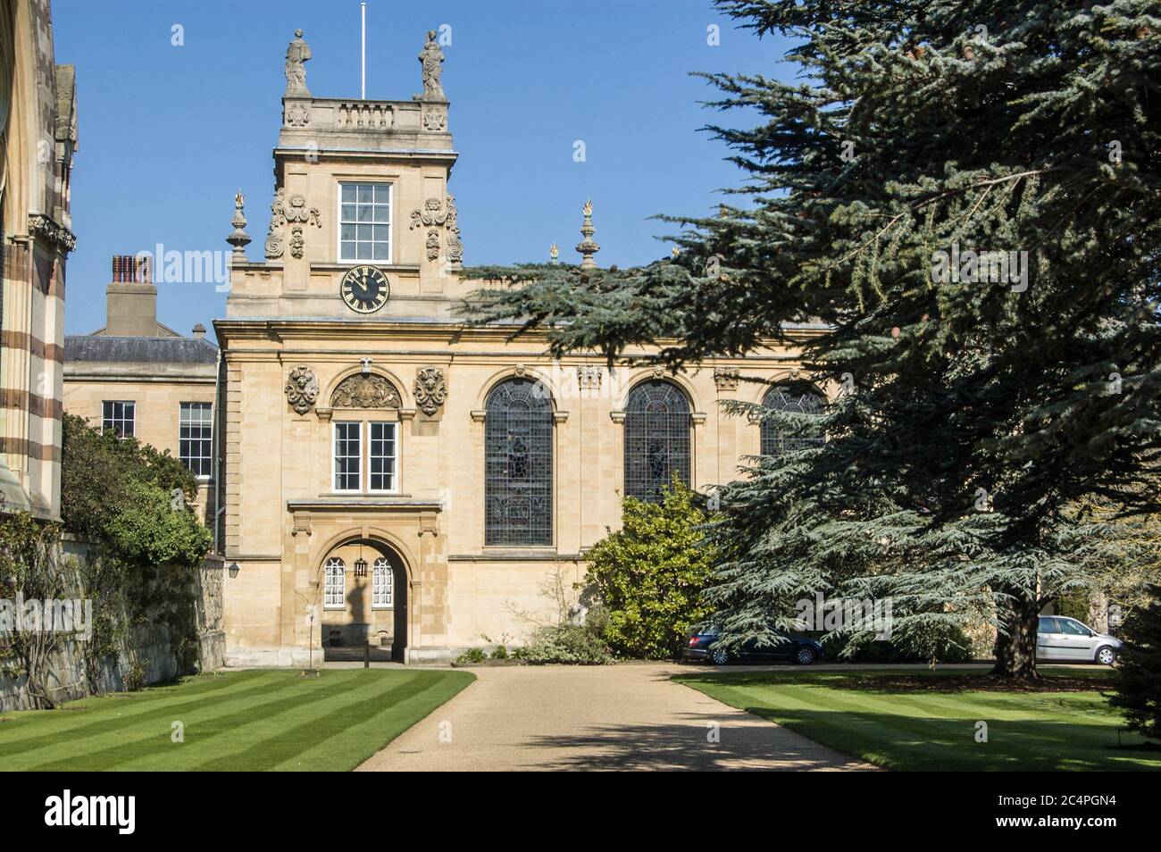Clocktower e Quadrangle, Balliol College, Oxford University. Foto Stock