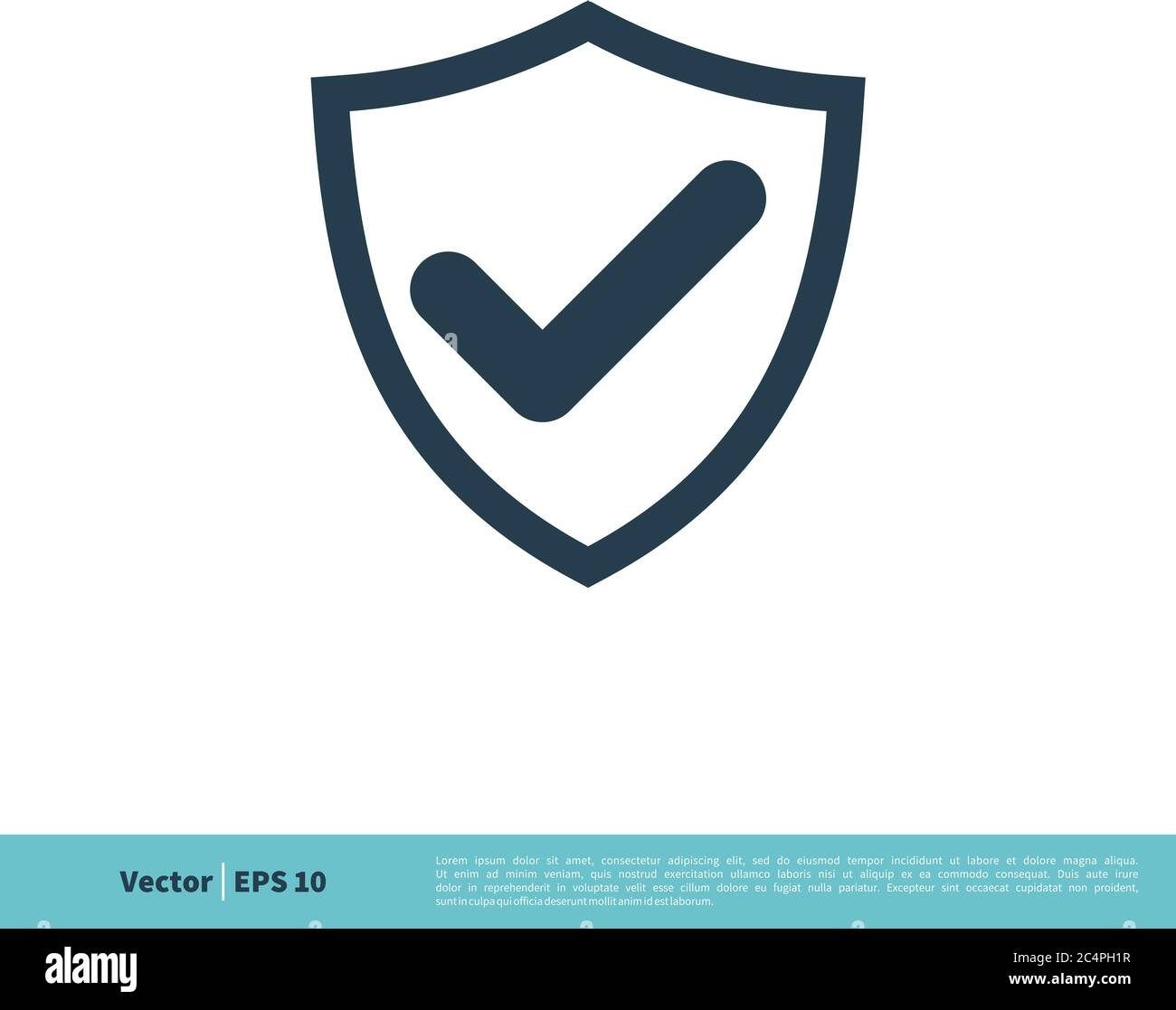 Disegno dell'illustrazione del modello del logo vettore dell'icona protetta Shield. EPS vettoriale 10. Illustrazione Vettoriale